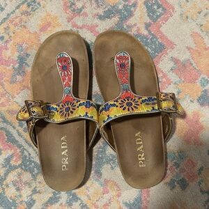 Prada Floral Multicolor Sandals
